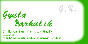 gyula marhulik business card